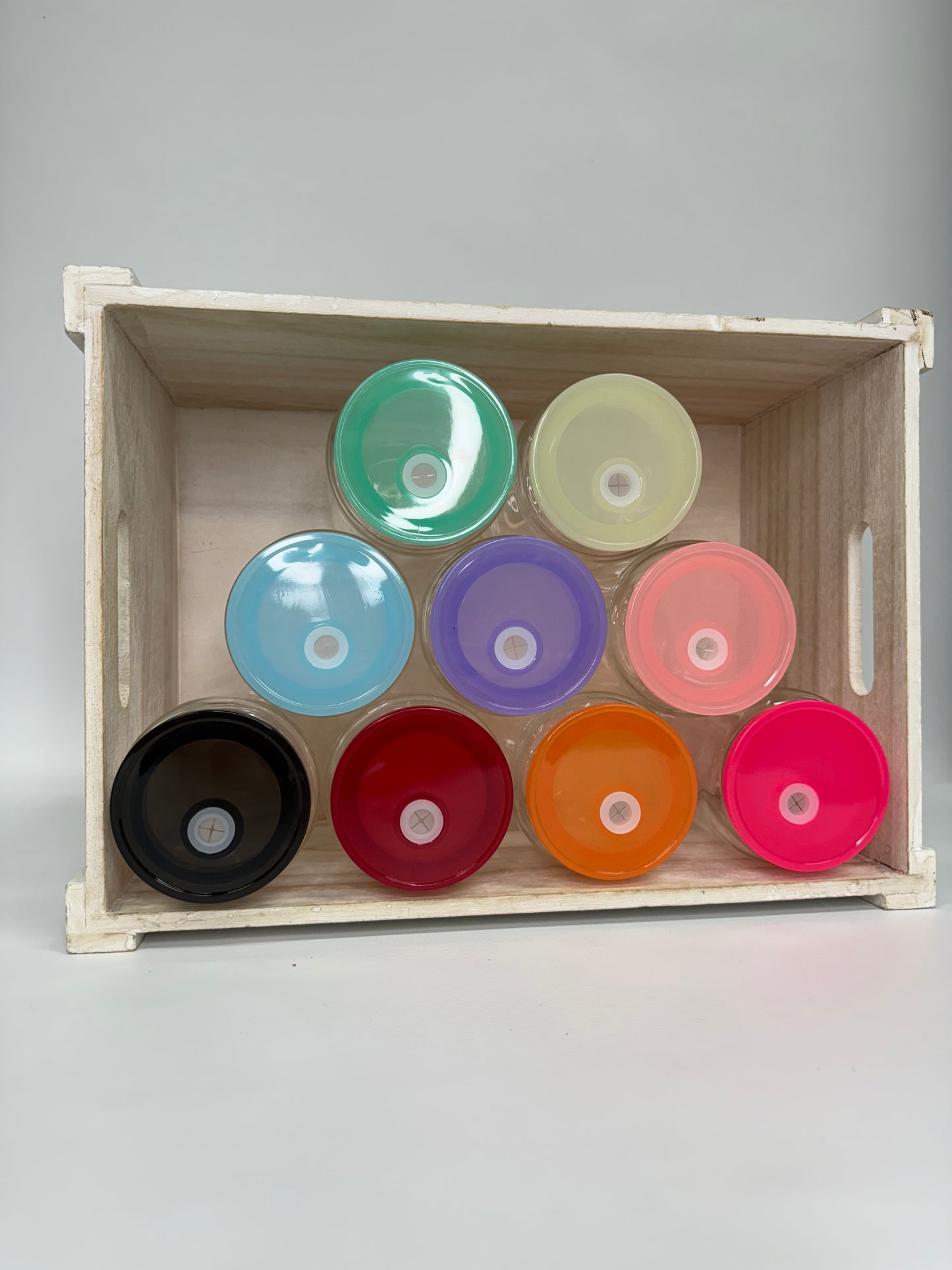 Verres en vitre transparent couvercle colorés