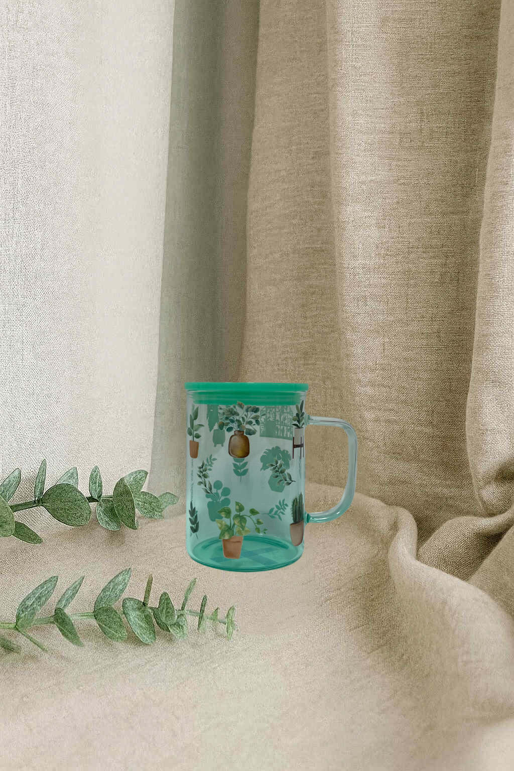 Tasse en vitre- J’aime les plantes