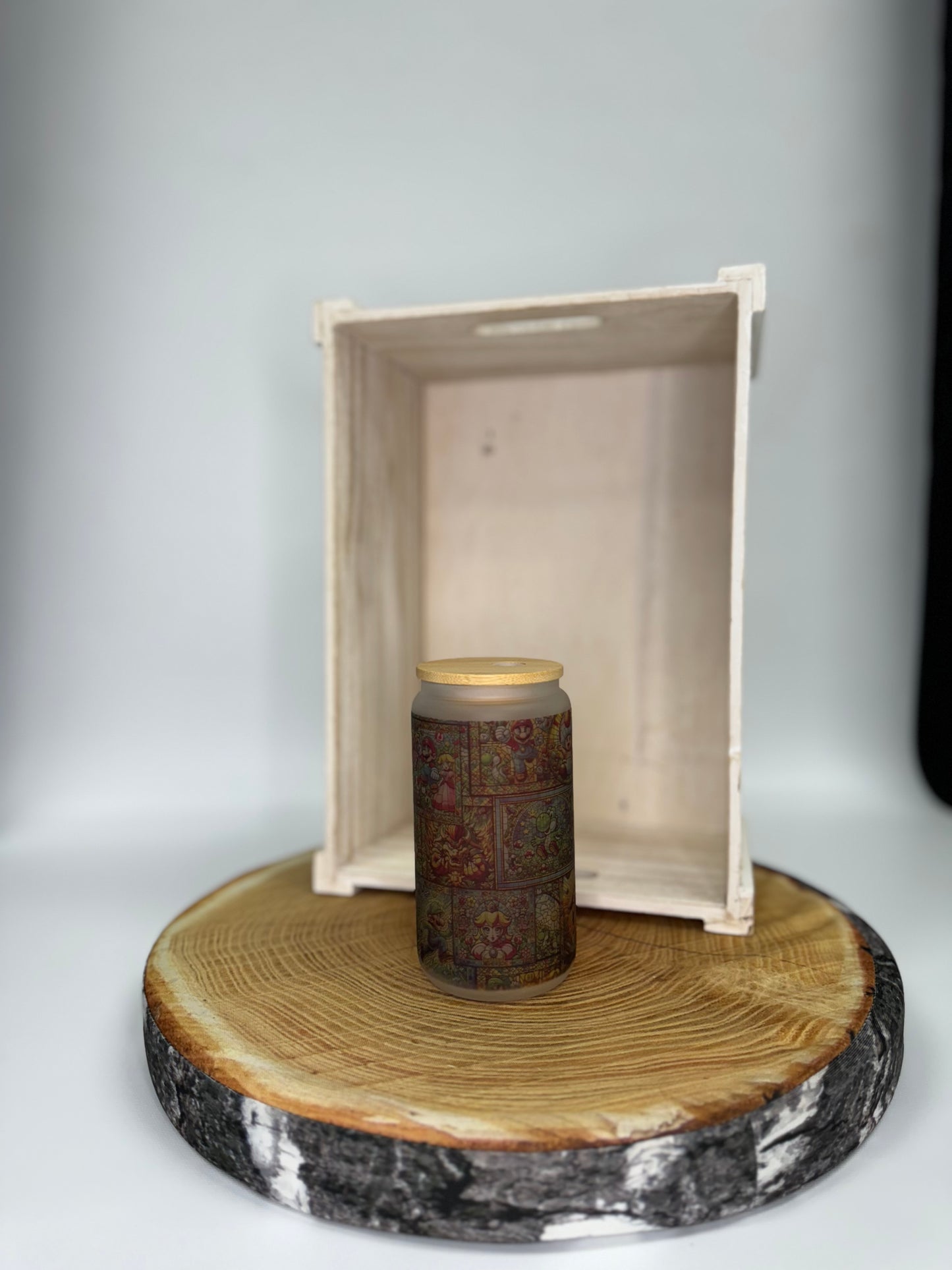 Verre en vitre avec paille- vitrail du plombier
