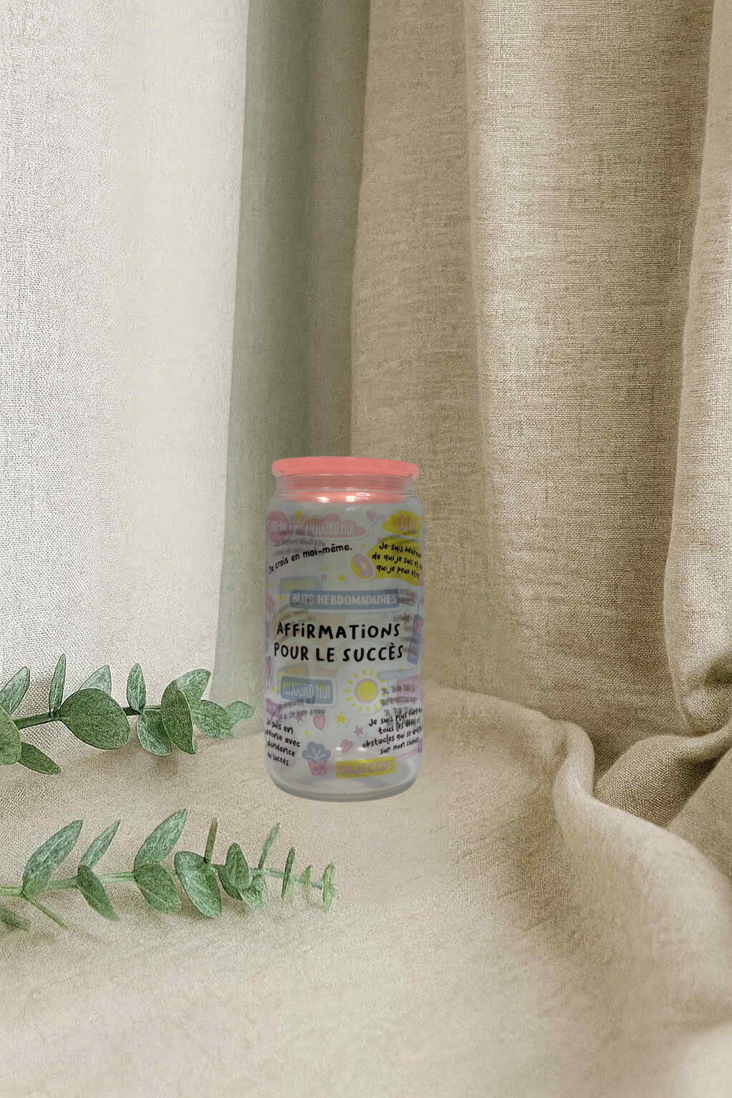 Verre en vitre- affirmation pour le succès