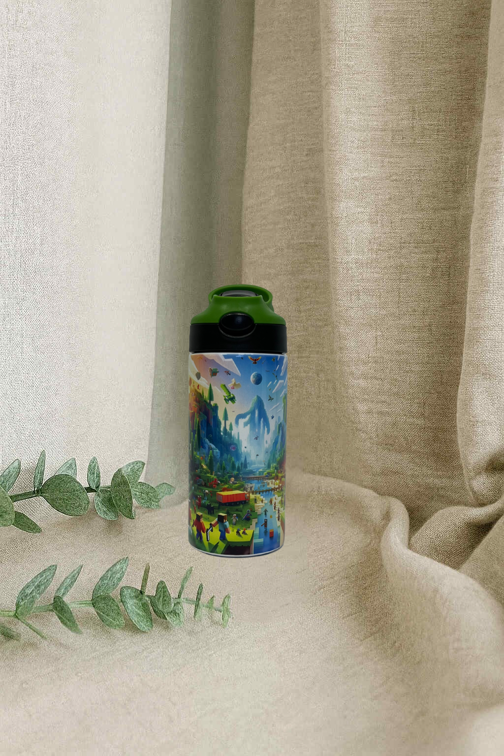 Bouteille pour enfant modèle 1- jeux vidéo de cube