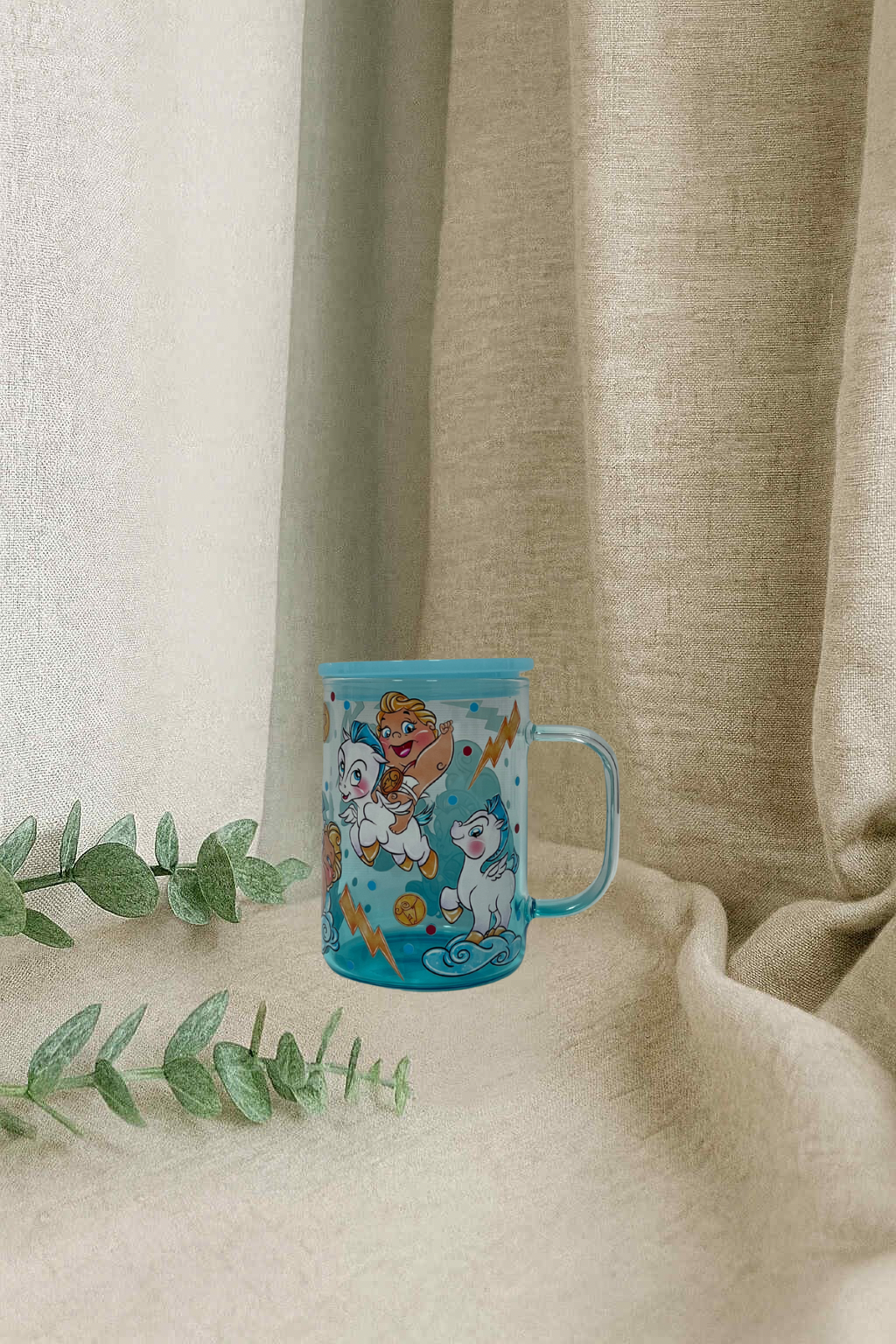 Tasse en vitre- Bébé demi dieu et son cheval