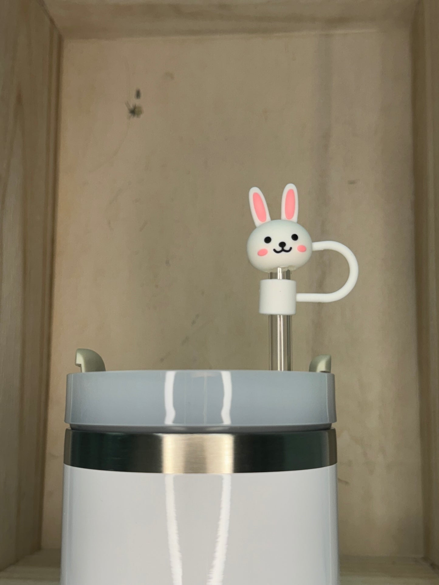 Embout de paille - Lapin blanc
