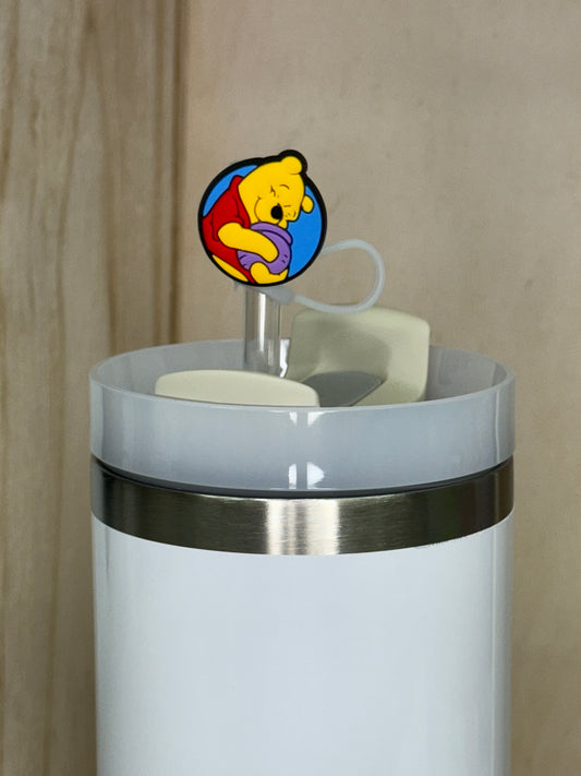 Embout de paille - L'ourson calin et son pot de miel
