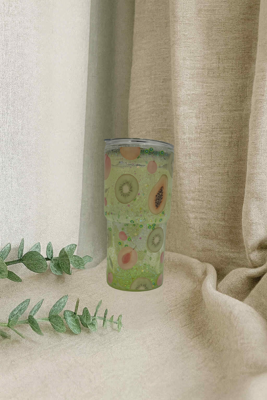 Verre en plastique à paillettes- Fiesta fruités