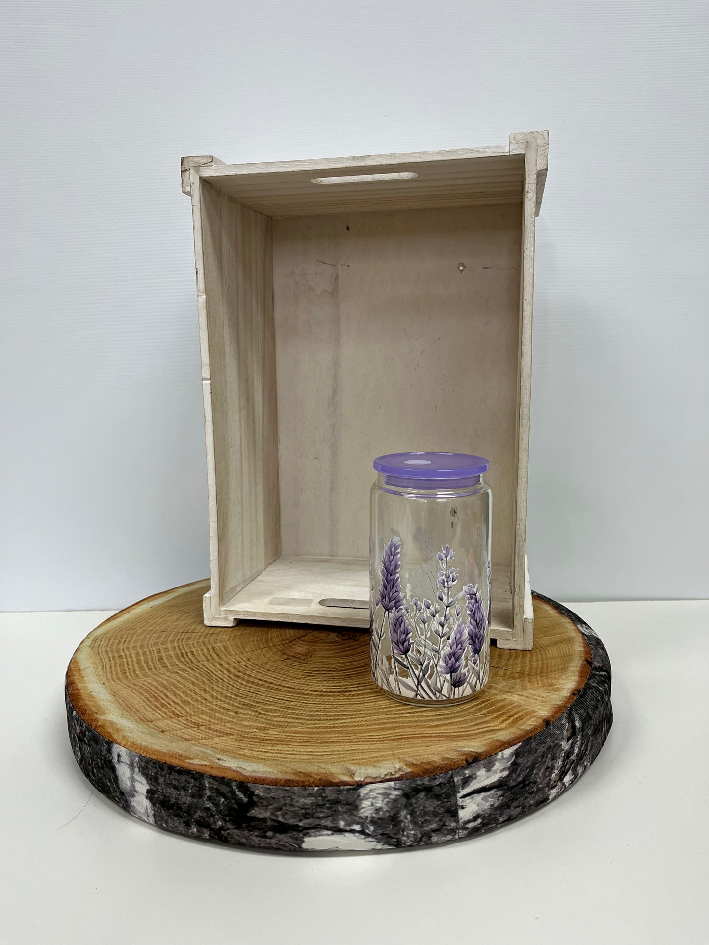 Verre en vitre et UV DTF Glow in the dark- Lila