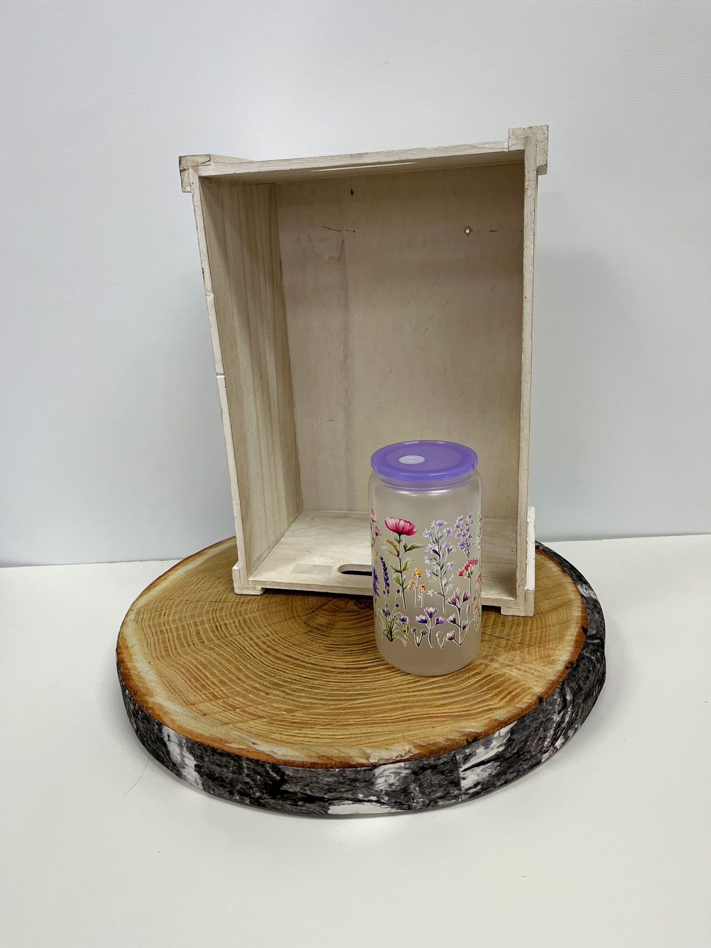 Verre en vitre uv jaune et UV DTF Glow in the dark- fleur des champs