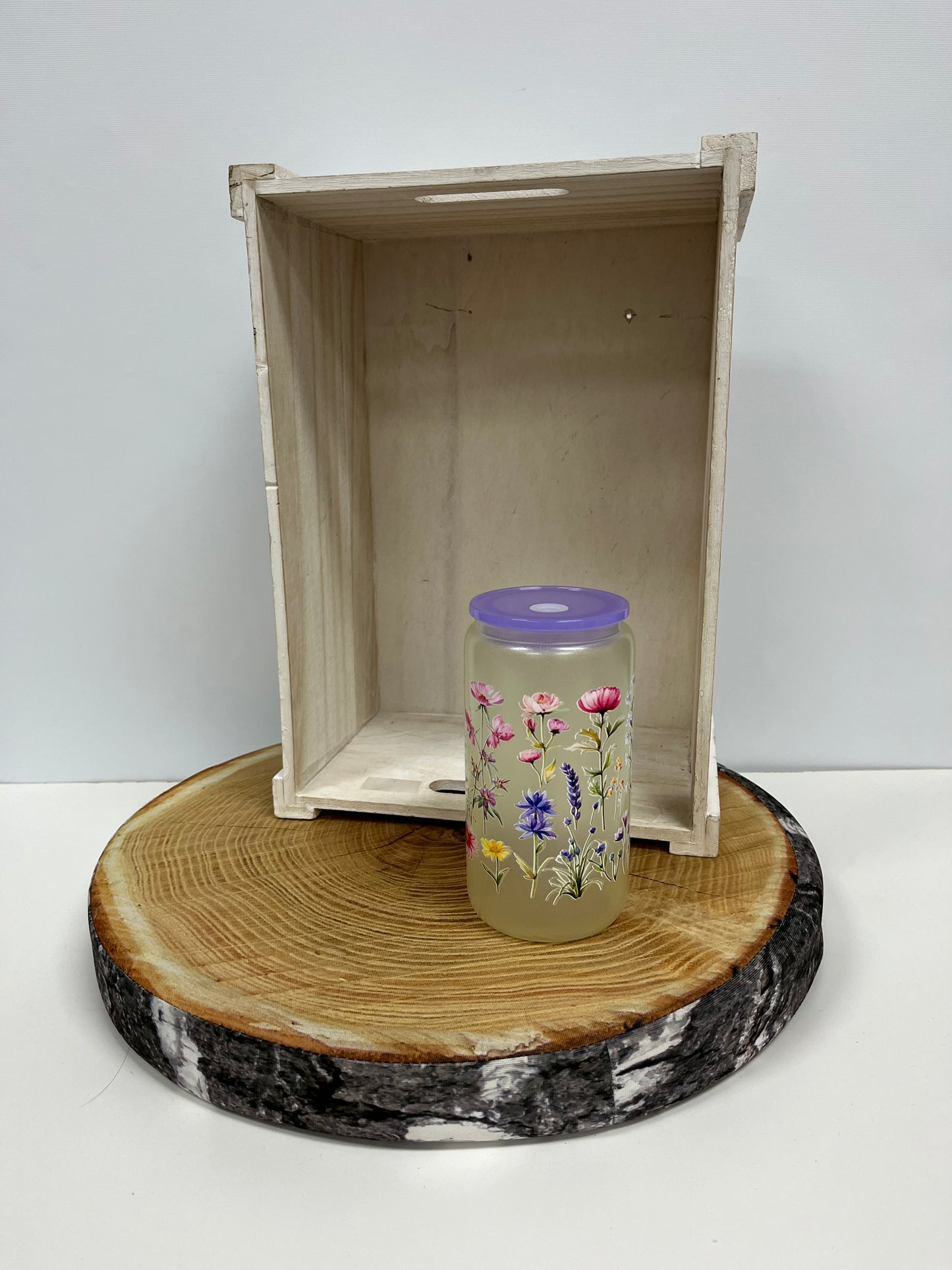 Verre en vitre uv jaune et UV DTF Glow in the dark- fleur des champs
