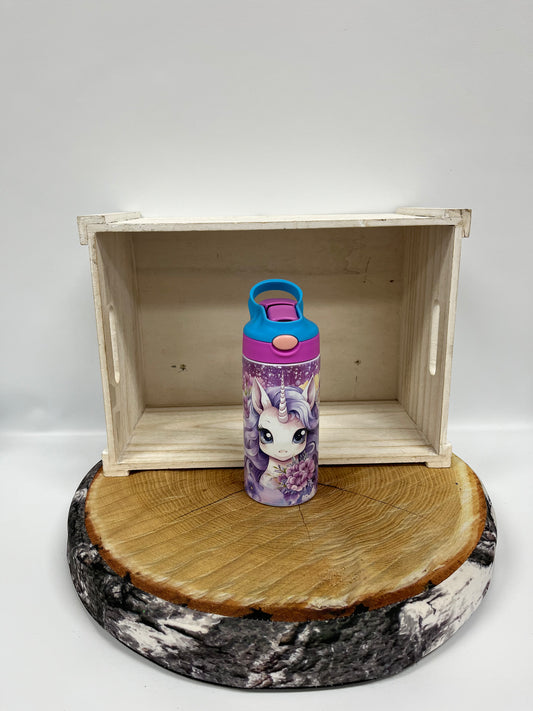Bouteille pour enfant modèle 1- Licorne mauve