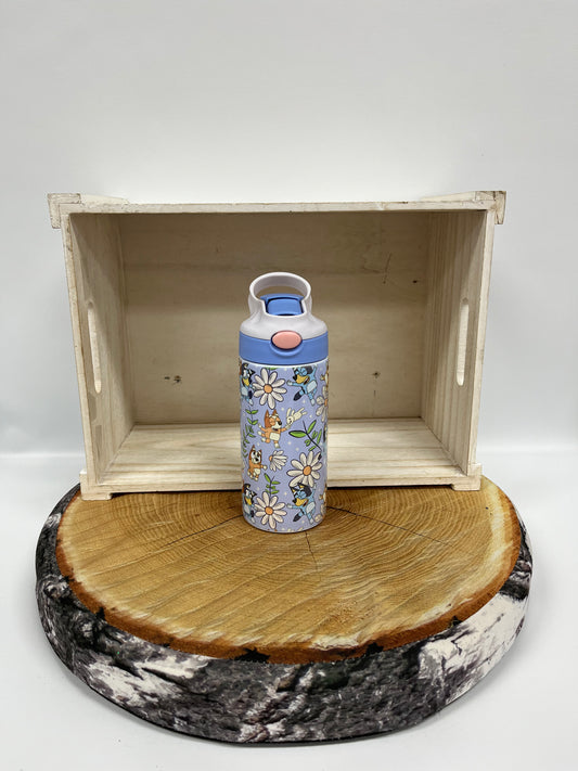 Bouteille pour enfant modèle 1- Chien bleu et marguerite