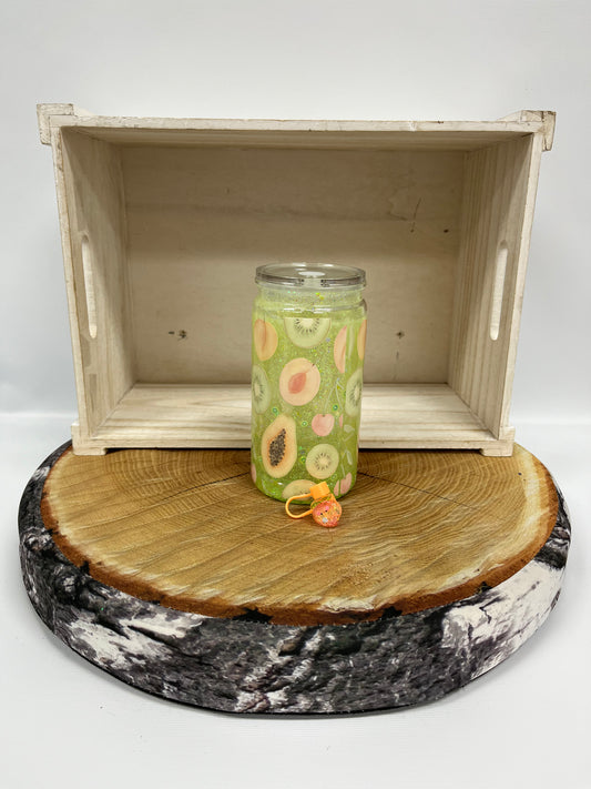 Verre en plastique à paillettes- fiesta fruité