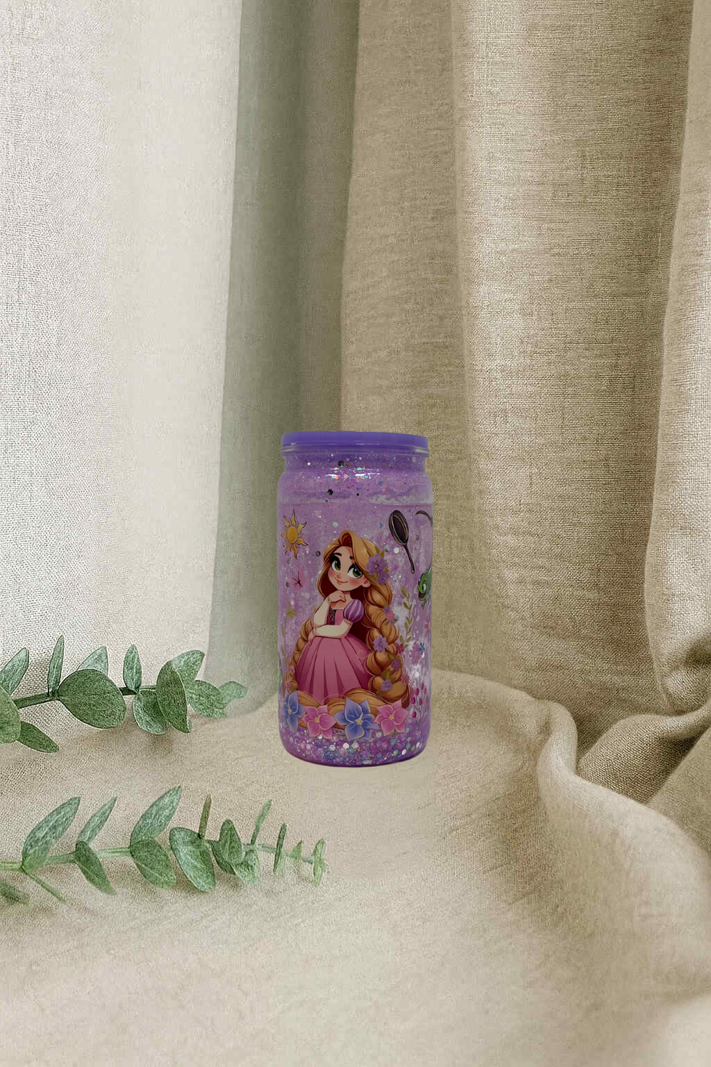 Verre en plastique à paillettes - cheveux long