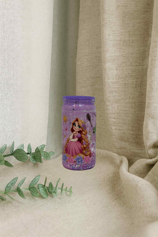 Verre en plastique à paillettes - cheveux long