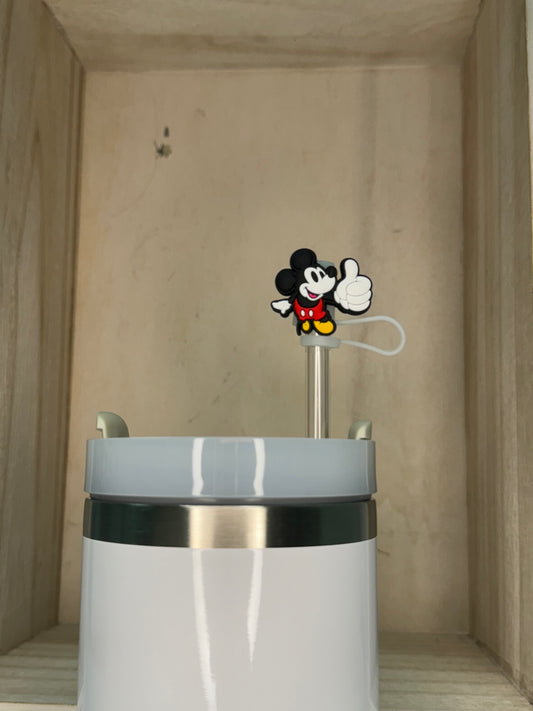Embout de paille - Monsieur souris pouce en l'air