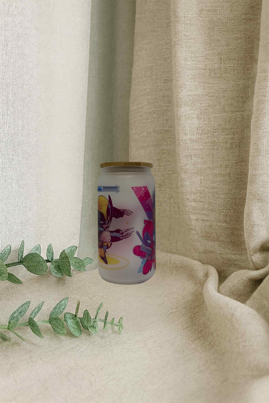 Verre en vitre- Jaune et rouge