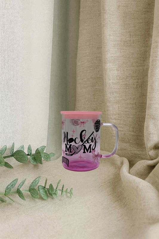 Tasse en vitre- Hockey mom