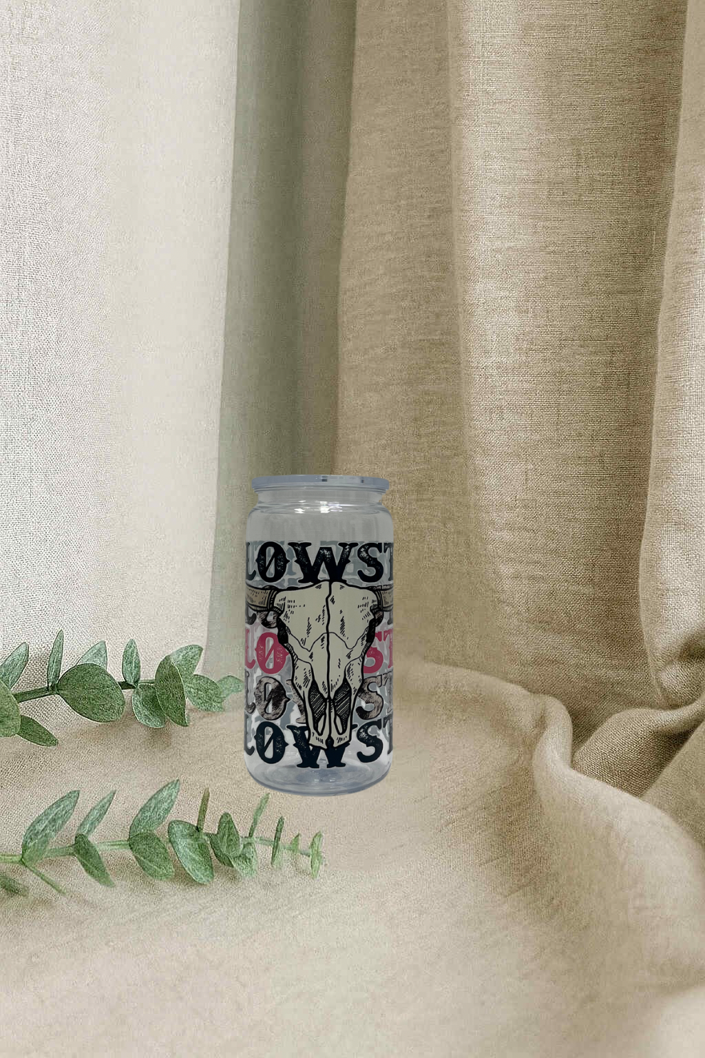 Verre en plastique- Cow-boys de la roche jaune