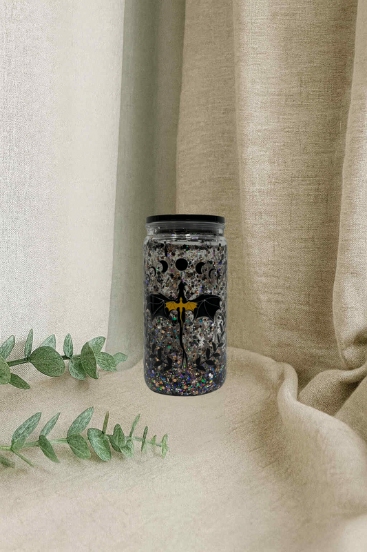 Verre en plastique à paillettes - Livres du dragon