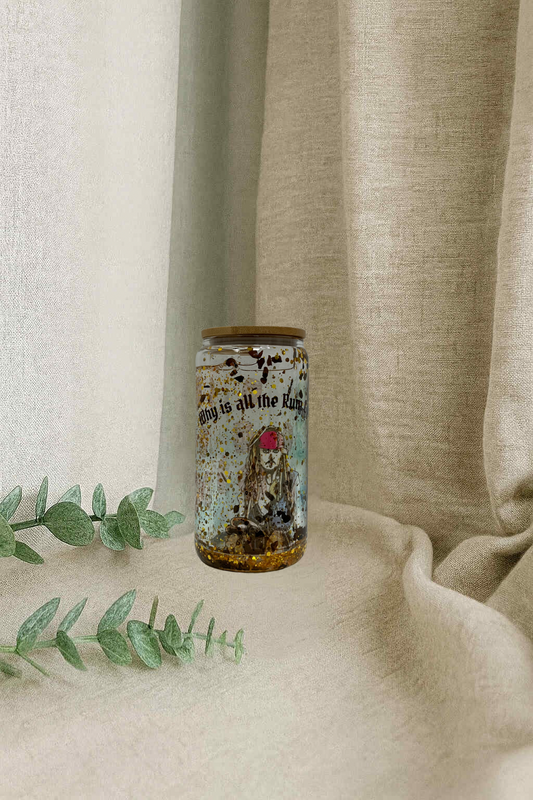 Verre en vitre à paillettes- rhum de pirates