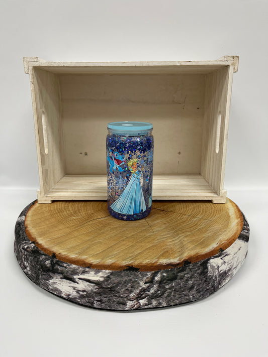 Verre en plastique à paillettes- princesse flocon