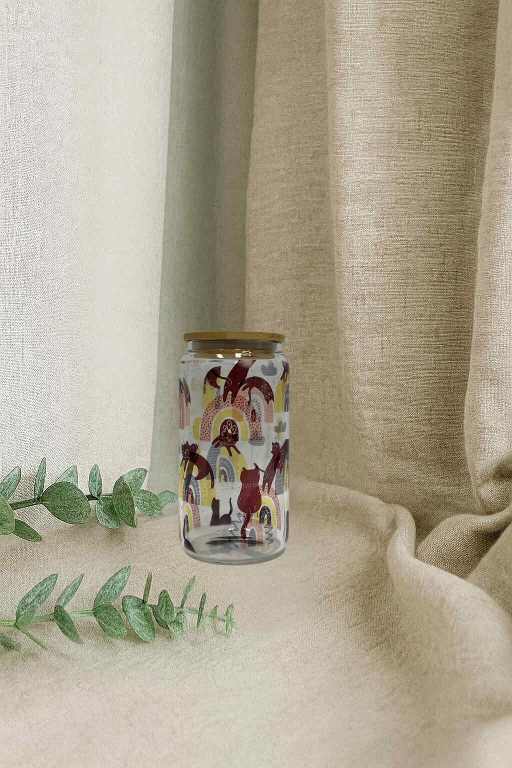 Verre en vitre - Chats noirs