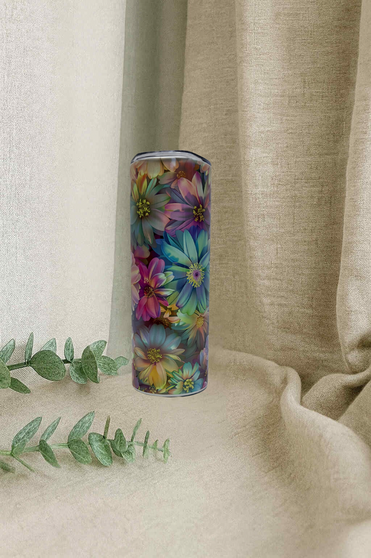 Bouteille de transport -marguerite fluo