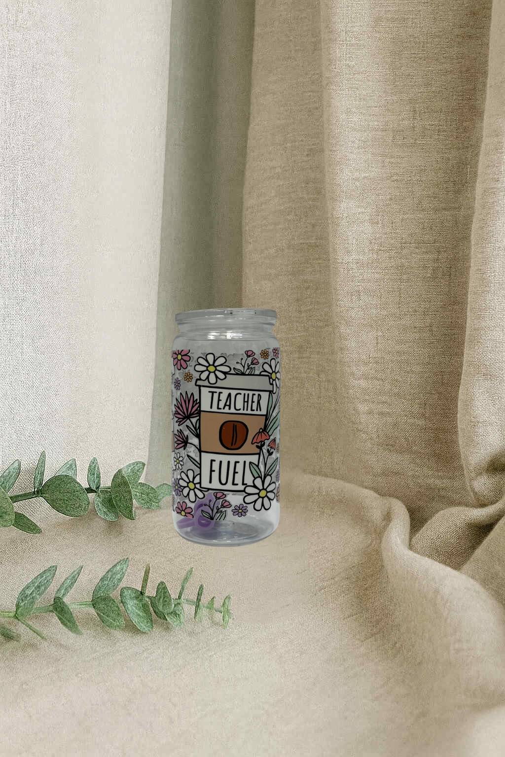 Verre en plastique avec embout de paille - café de prof