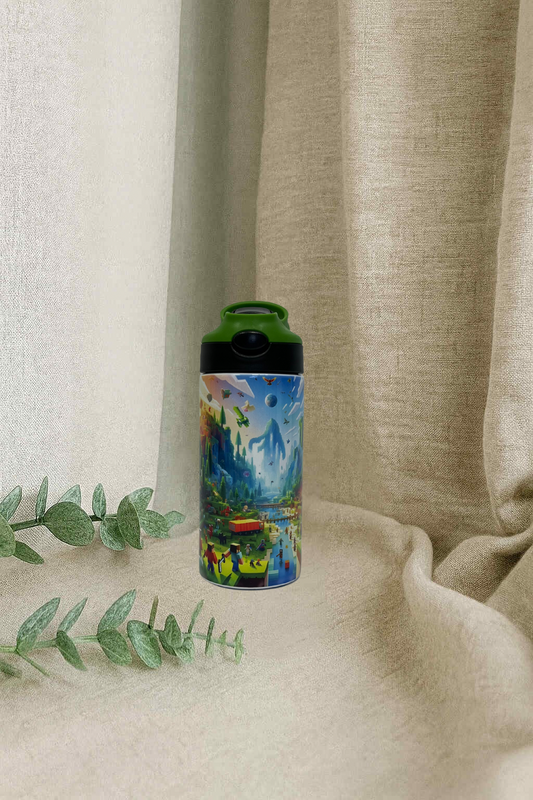 Bouteille pour enfant modèle 1- jeux vidéo de cube