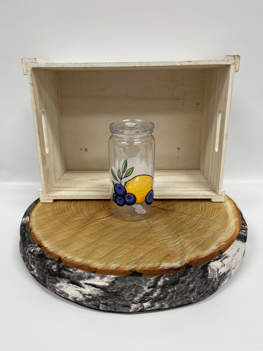 Verre en plastique- Citrons bleuets