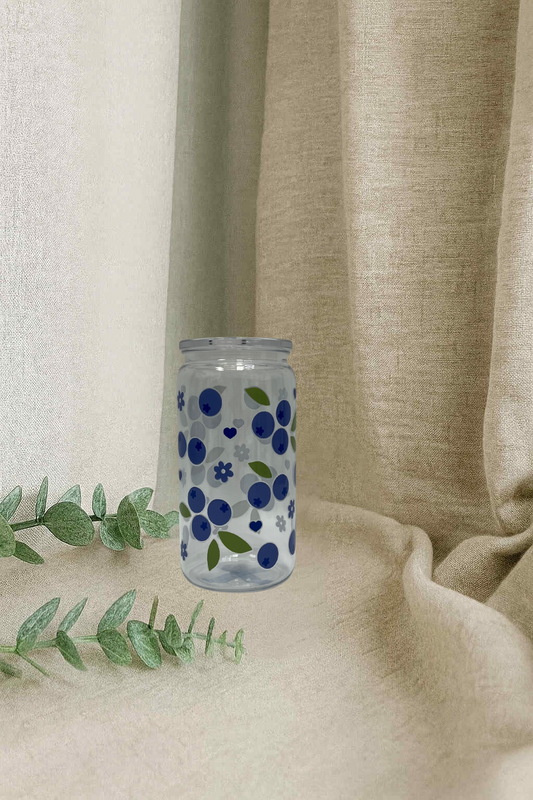 Verre en plastique- Bleuets