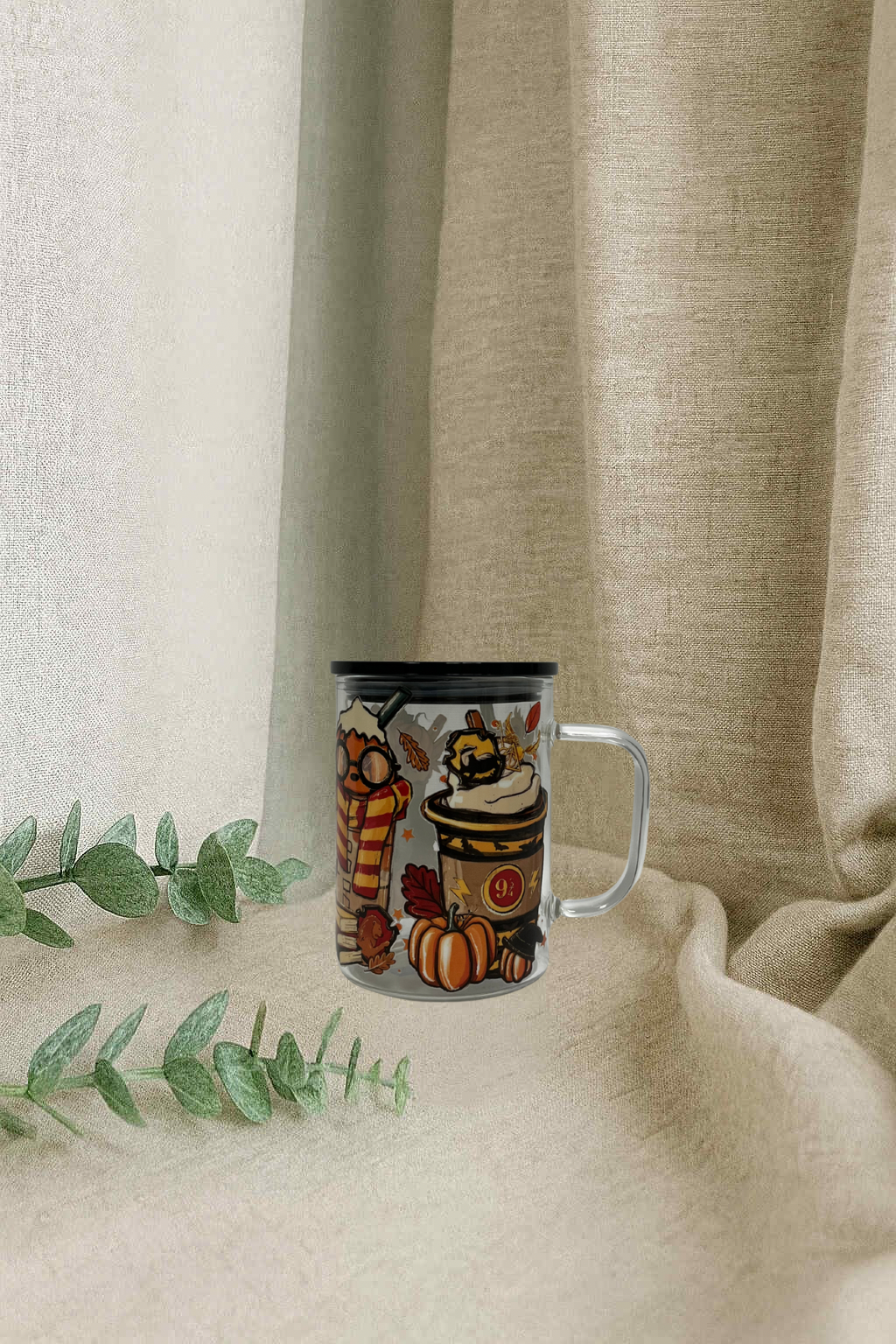 Tasse en vitre- 4 maisons