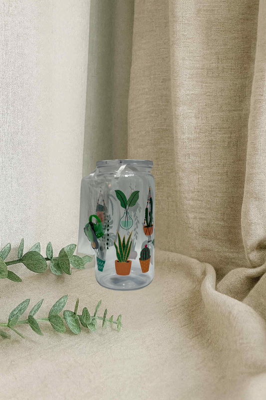 Verre en plastique et embout- plantes