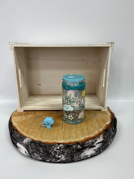 Verre en plastique à paillettes- Ça va bien aller avec embout