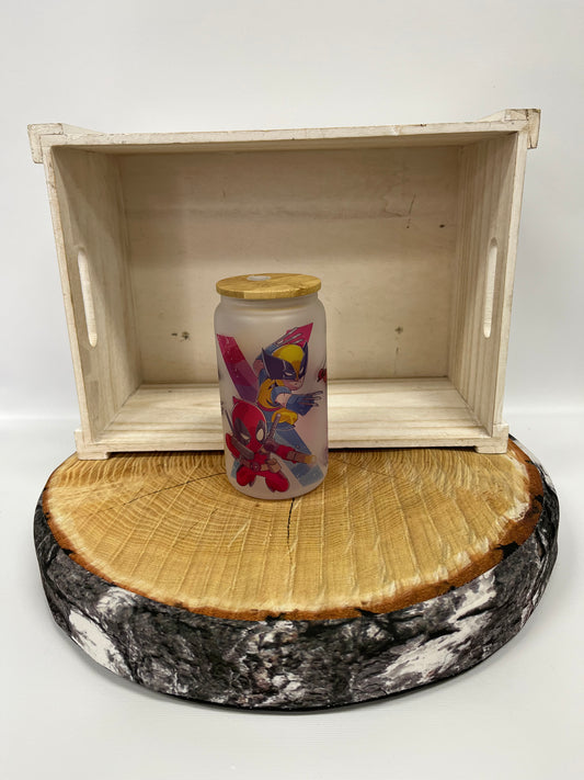 Verre en vitre- Jaune et rouge