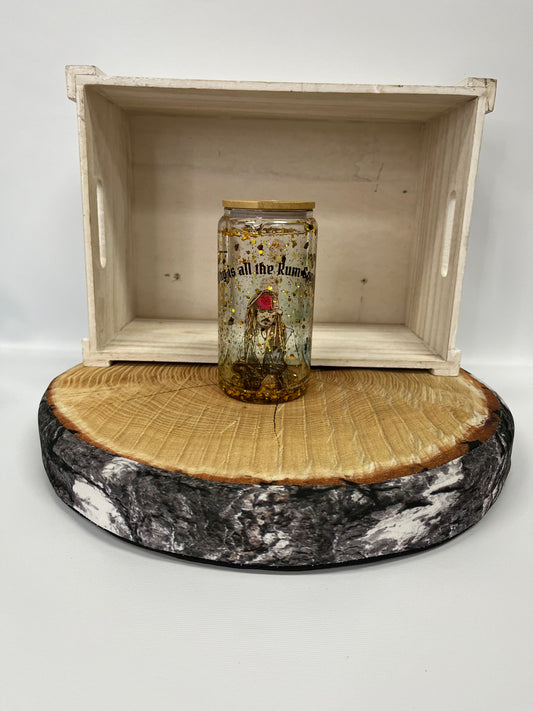 Verre en vitre à paillettes- rhum de pirates