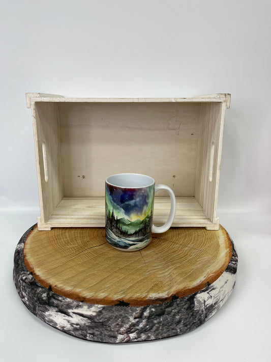 Tasse en ceramique (grande)- Aurore boréal