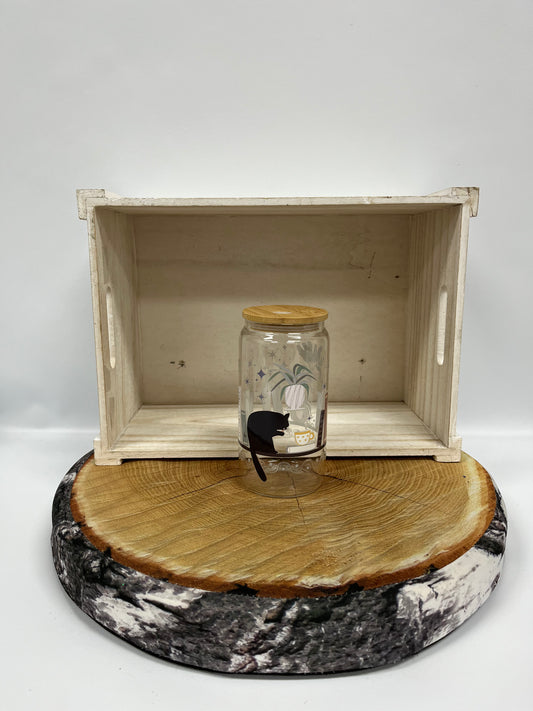 Verre en vitre - Chat noir